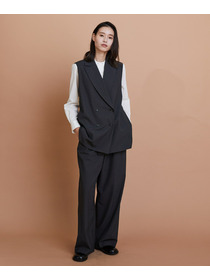 【L'EQUIPE】【Lサイズ】ウォッシャブルTR2wayストレートパンツ 詳細画像 チャコールグレー 1