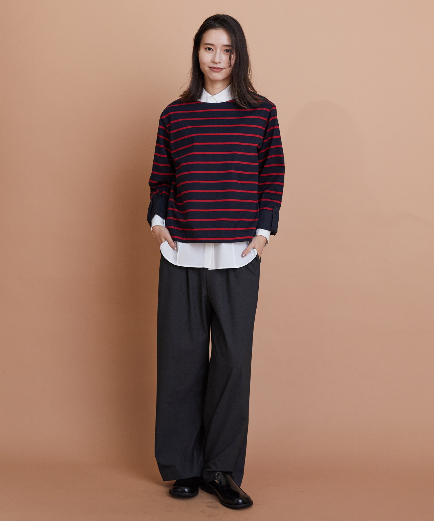 【L'EQUIPE】【Lサイズ】ウォッシャブルTR2wayストレートパンツ 詳細画像 チャコールグレー 4