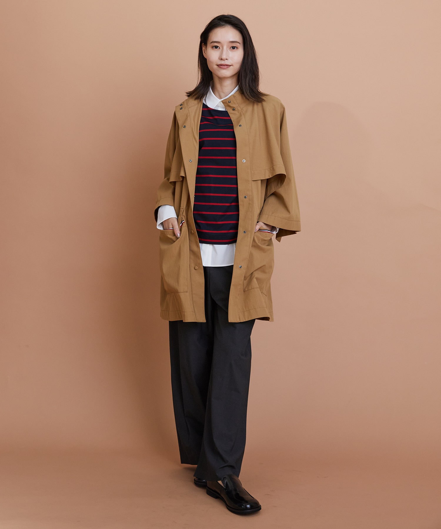 【L'EQUIPE】【Lサイズ】ウォッシャブルTR2wayストレートパンツ 詳細画像 チャコールグレー 5