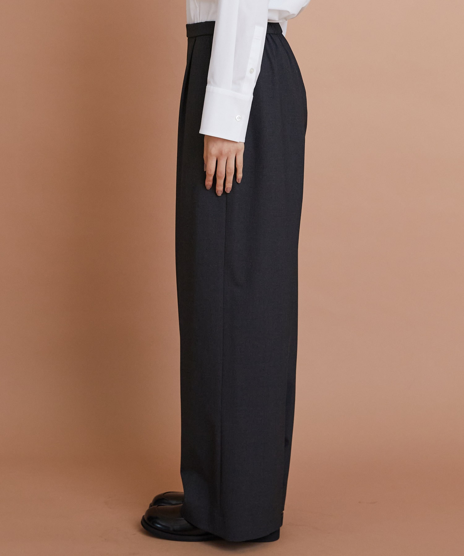 【L'EQUIPE】【Lサイズ】ウォッシャブルTR2wayストレートパンツ 詳細画像 チャコールグレー 7