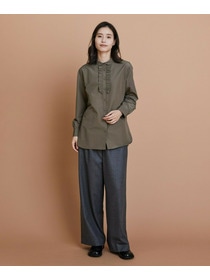 【L'EQUIPE】［eclat 2025年11月号掲載商品］【Lサイズ】ウールサキソニーストレートパンツ 詳細画像 チェック 8