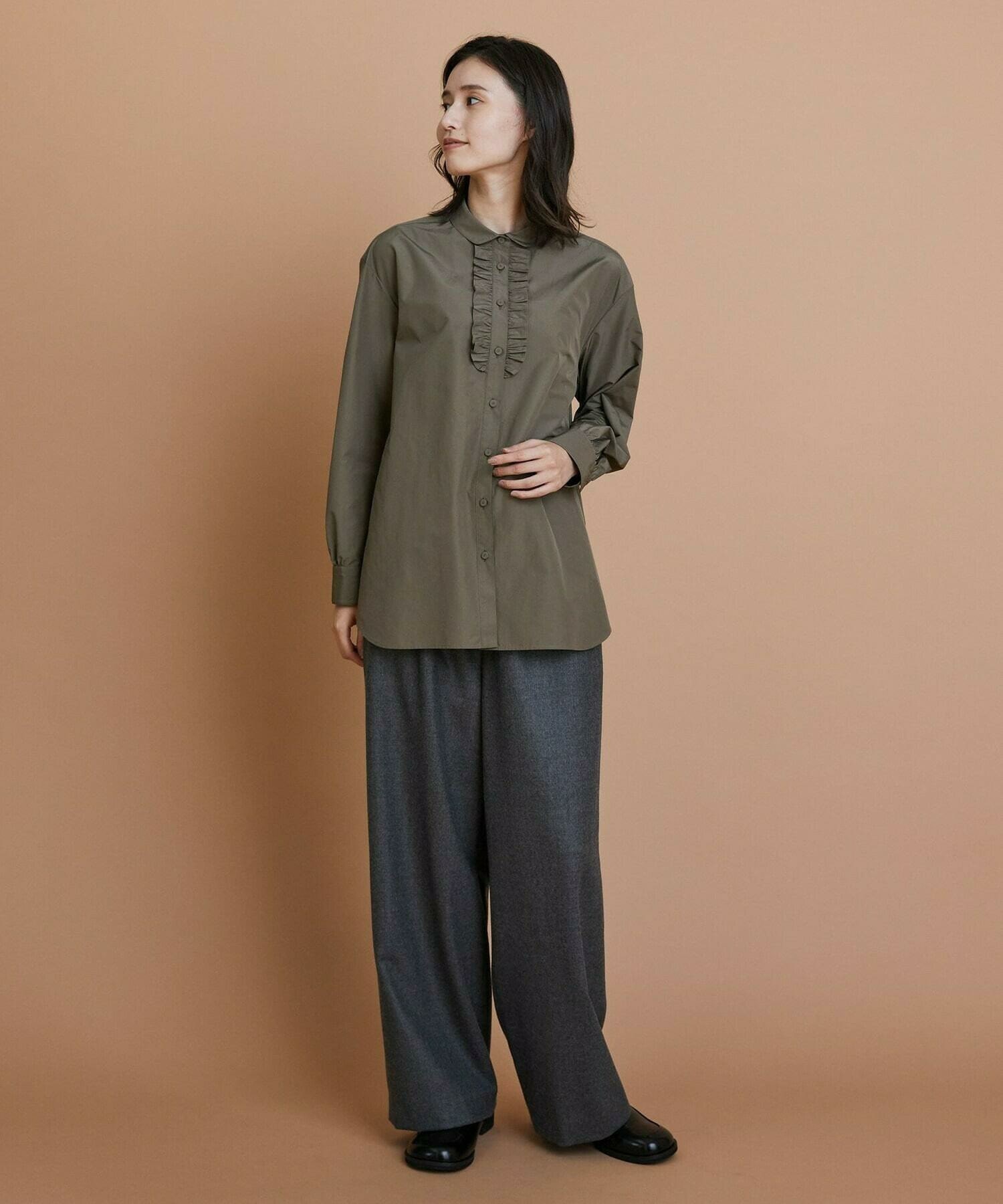 【L'EQUIPE】［eclat 2025年11月号掲載商品］【Lサイズ】ウールサキソニーストレートパンツ 詳細画像 チェック 7