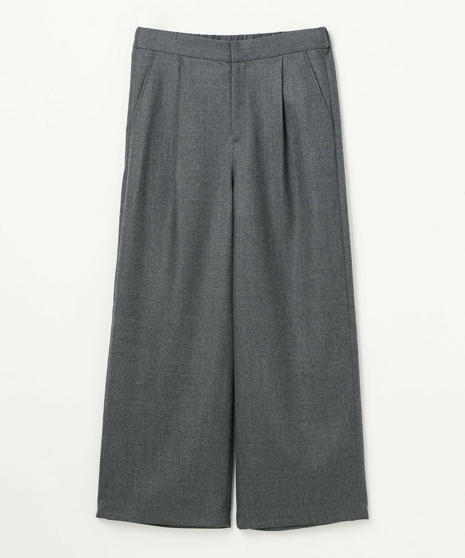 【L'EQUIPE】［eclat 2025年11月号掲載商品］【Lサイズ】ウールサキソニーストレートパンツ 詳細画像 チャコールグレー 1