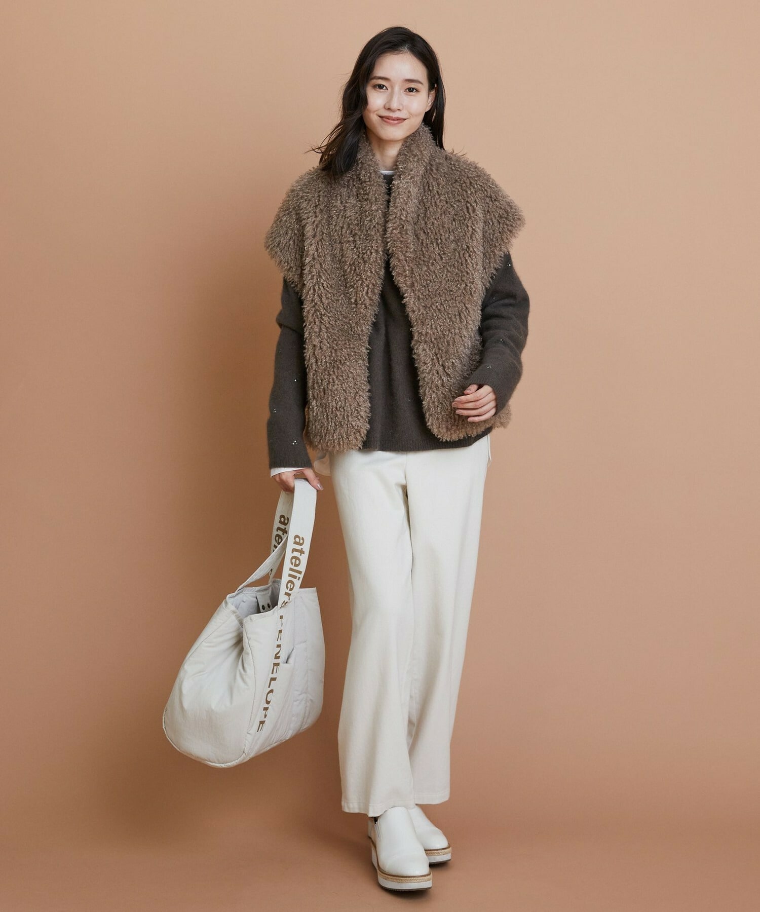 【L'EQUIPE】［eclat 2025年11月号掲載商品］【Lサイズ】クラシックドリルパンツ 詳細画像 ホワイト 1