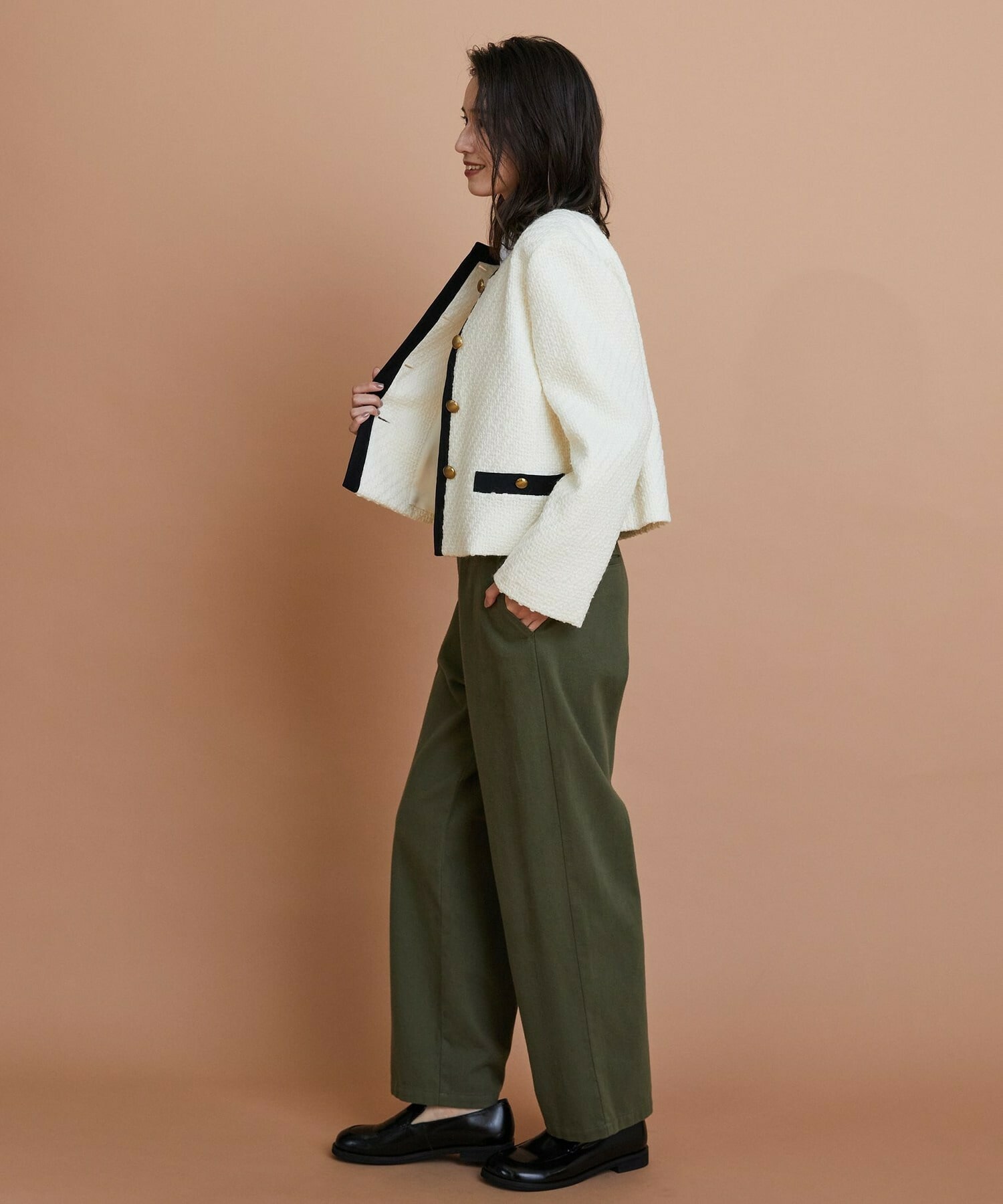 【L'EQUIPE】［eclat 2025年11月号掲載商品］【Lサイズ】クラシックドリルパンツ 詳細画像 ホワイト 9