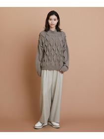 【L'EQUIPE】［eclat 2025年11月号掲載商品］【Lサイズ】ヘリンボーンサキソニーパンツ 詳細画像 ベージュ 1