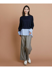 【L'EQUIPE】［eclat 2025年11月号掲載商品］【Lサイズ】ヘリンボーンサキソニーパンツ 詳細画像 ベージュ 11