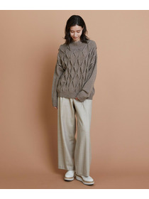 【L'EQUIPE】［eclat 2025年11月号掲載商品］【Lサイズ】ヘリンボーンサキソニーパンツ 詳細画像 ベージュ 6