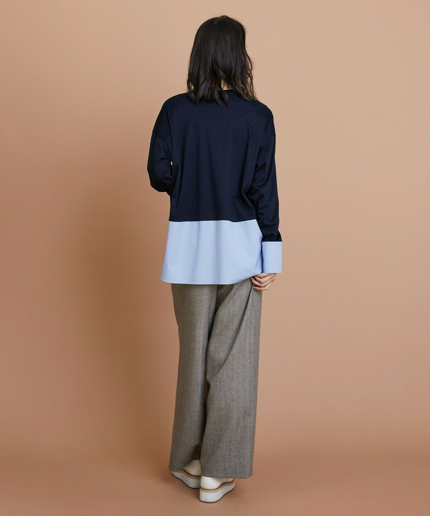 【L'EQUIPE】［eclat 2025年11月号掲載商品］【Lサイズ】ヘリンボーンサキソニーパンツ 詳細画像 ベージュ 13