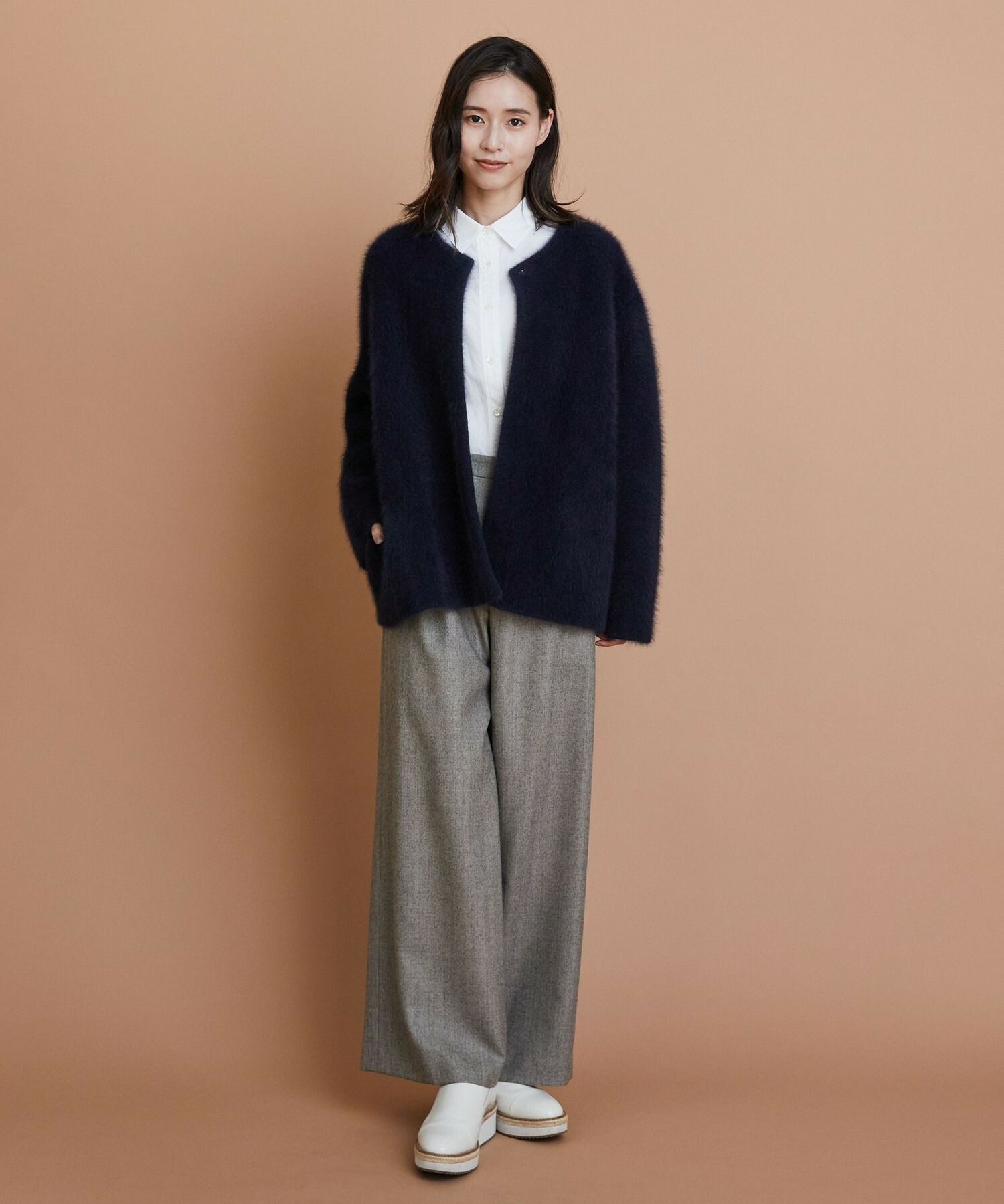 【L'EQUIPE】［eclat 2025年11月号掲載商品］【Lサイズ】ヘリンボーンサキソニーパンツ 詳細画像 ベージュ 15