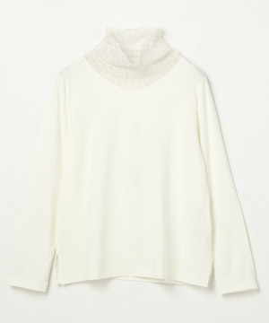 【L'EQUIPE】【Lサイズ】レースコンビモダールベア天竺カットソー 詳細画像 オフホワイト 1