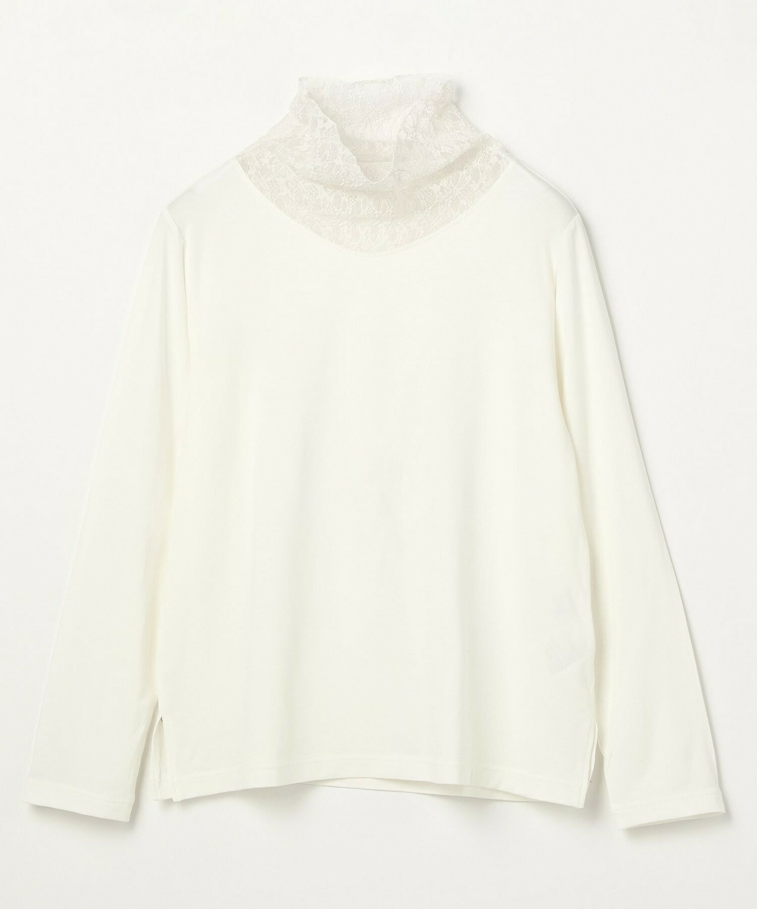 【L'EQUIPE】【Lサイズ】レースコンビモダールベア天竺カットソー 詳細画像 オフホワイト 1