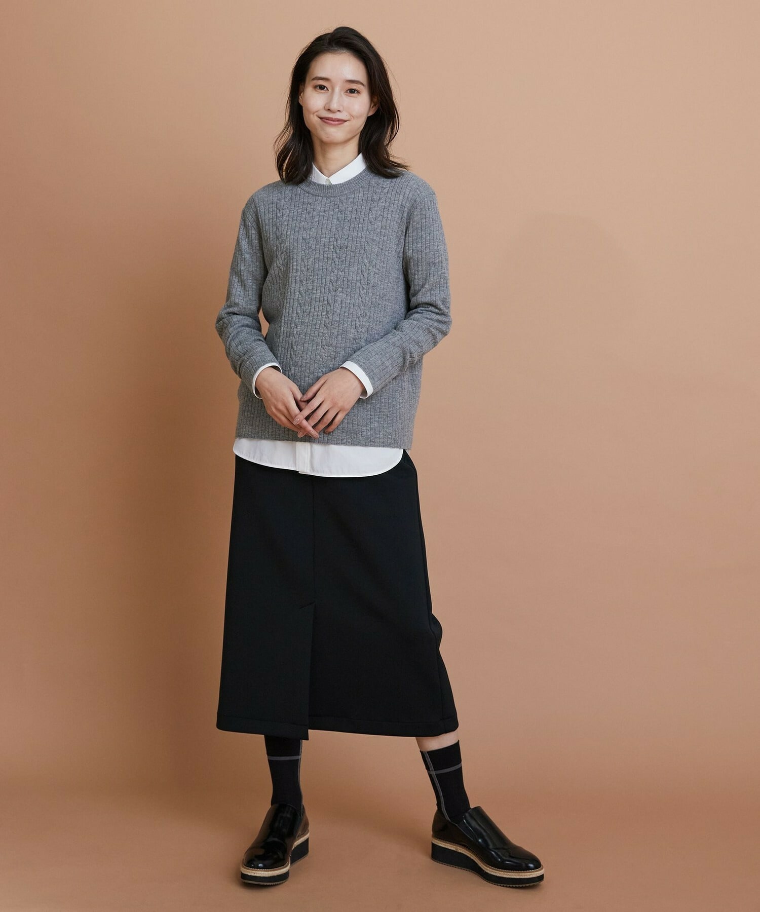 【L'EQUIPE】【Lサイズ】エアリージャージータイトスカート 詳細画像 ブラック 6