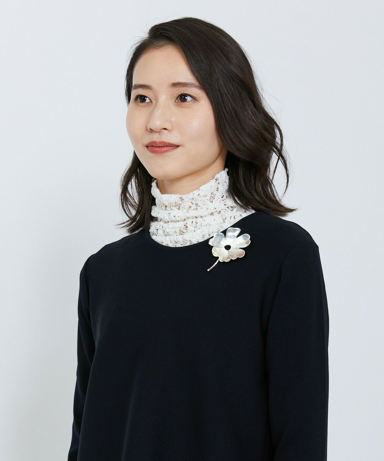 【L'EQUIPE】フラワーブローチ 詳細画像 シルバー 3