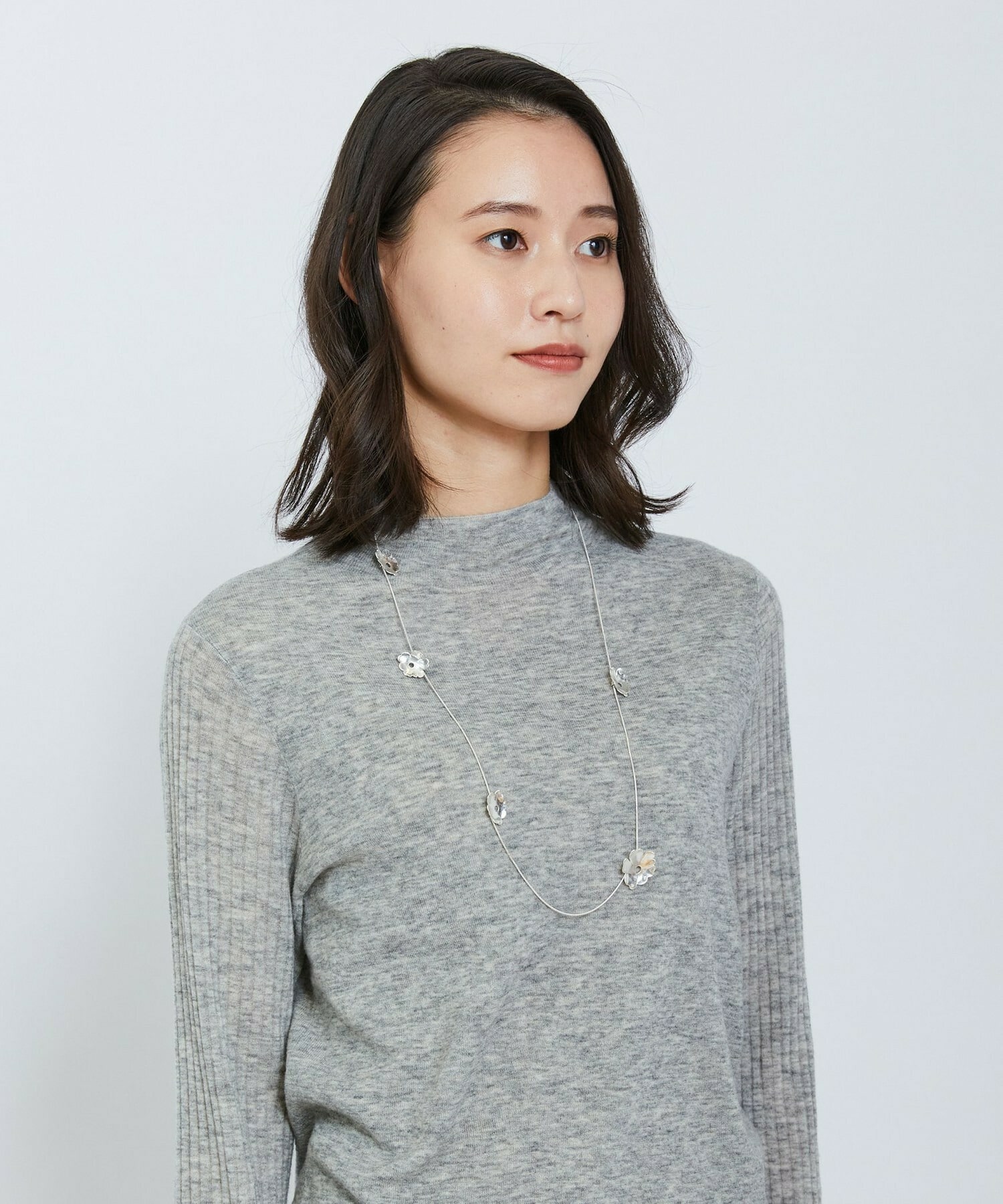 【L'EQUIPE】フラワーネックレス 詳細画像 シルバー 4