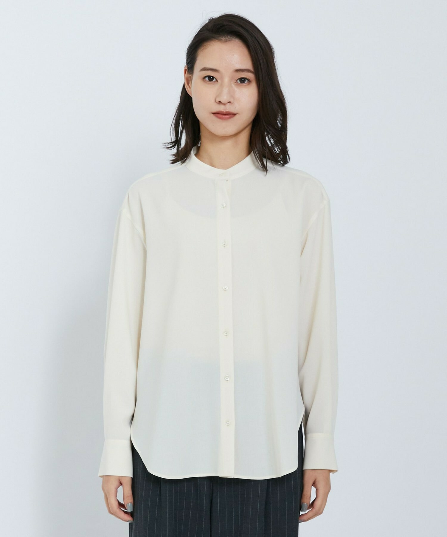 【L'EQUIPE】ドレーピーシャーティングブラウス 詳細画像 ネイビー 14