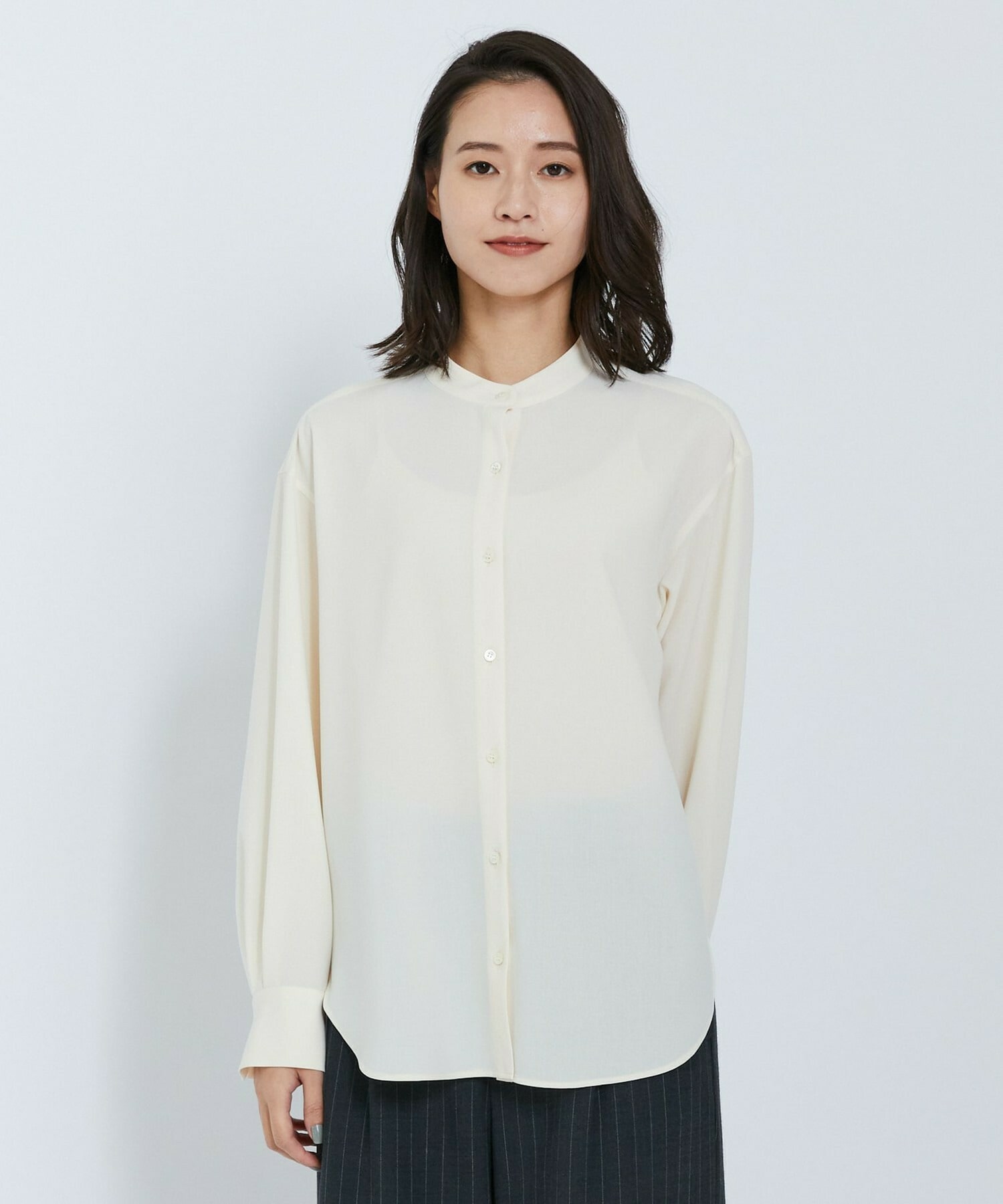 【L'EQUIPE】ドレーピーシャーティングブラウス 詳細画像 オフホワイト 1