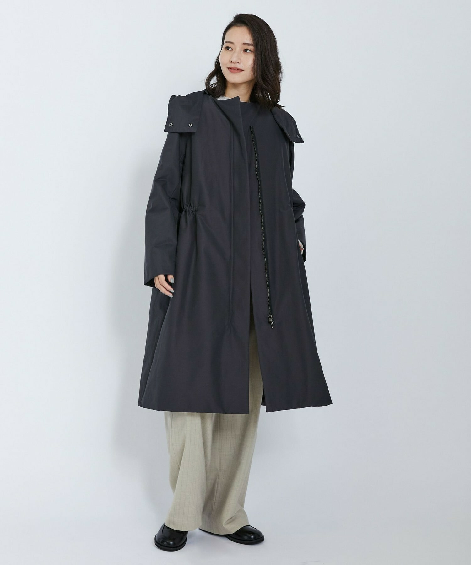 【L'EQUIPE】リサイクルナイロンコットンコート 詳細画像 チャコール 10