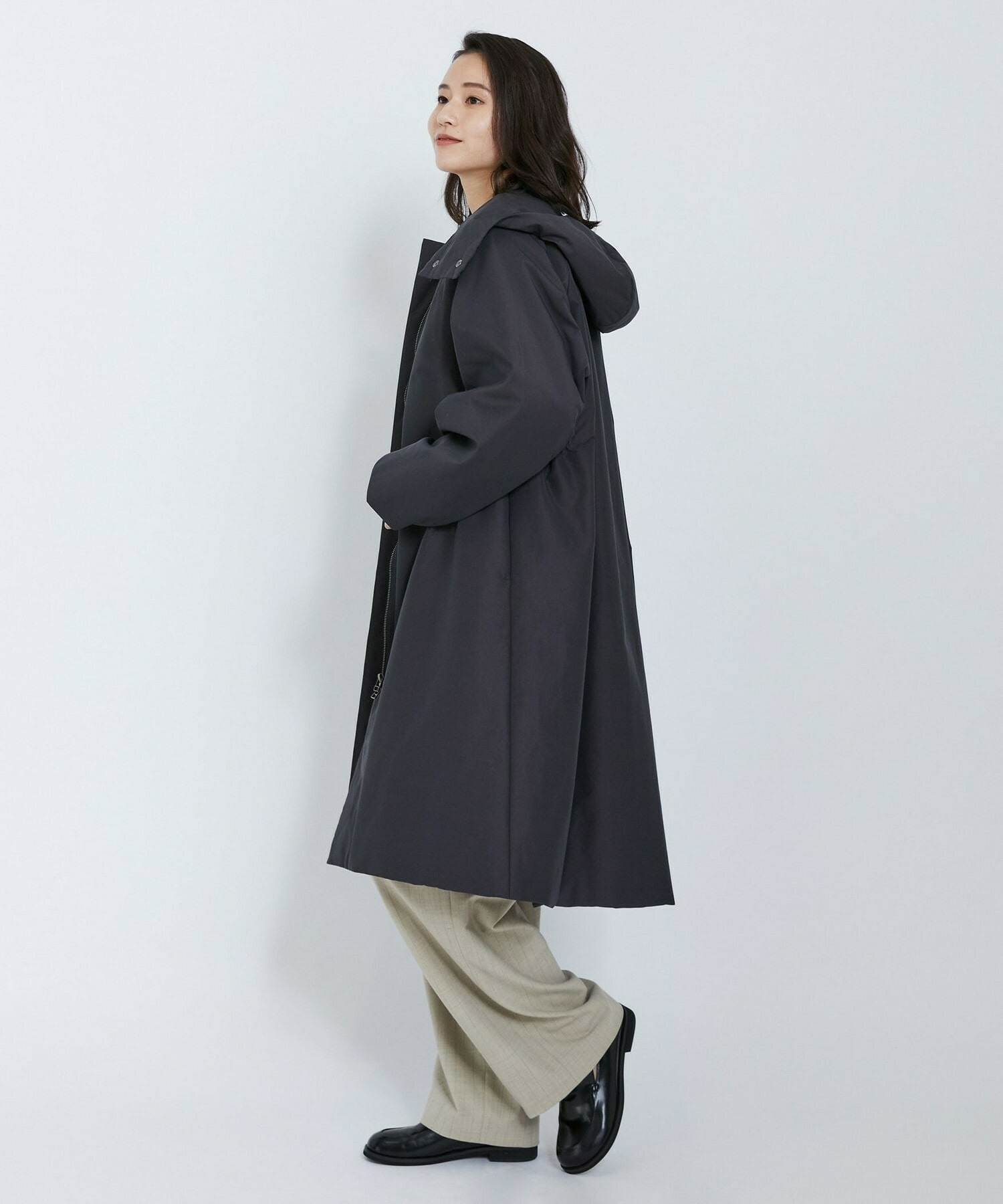 【L'EQUIPE】リサイクルナイロンコットンコート 詳細画像 チャコール 12