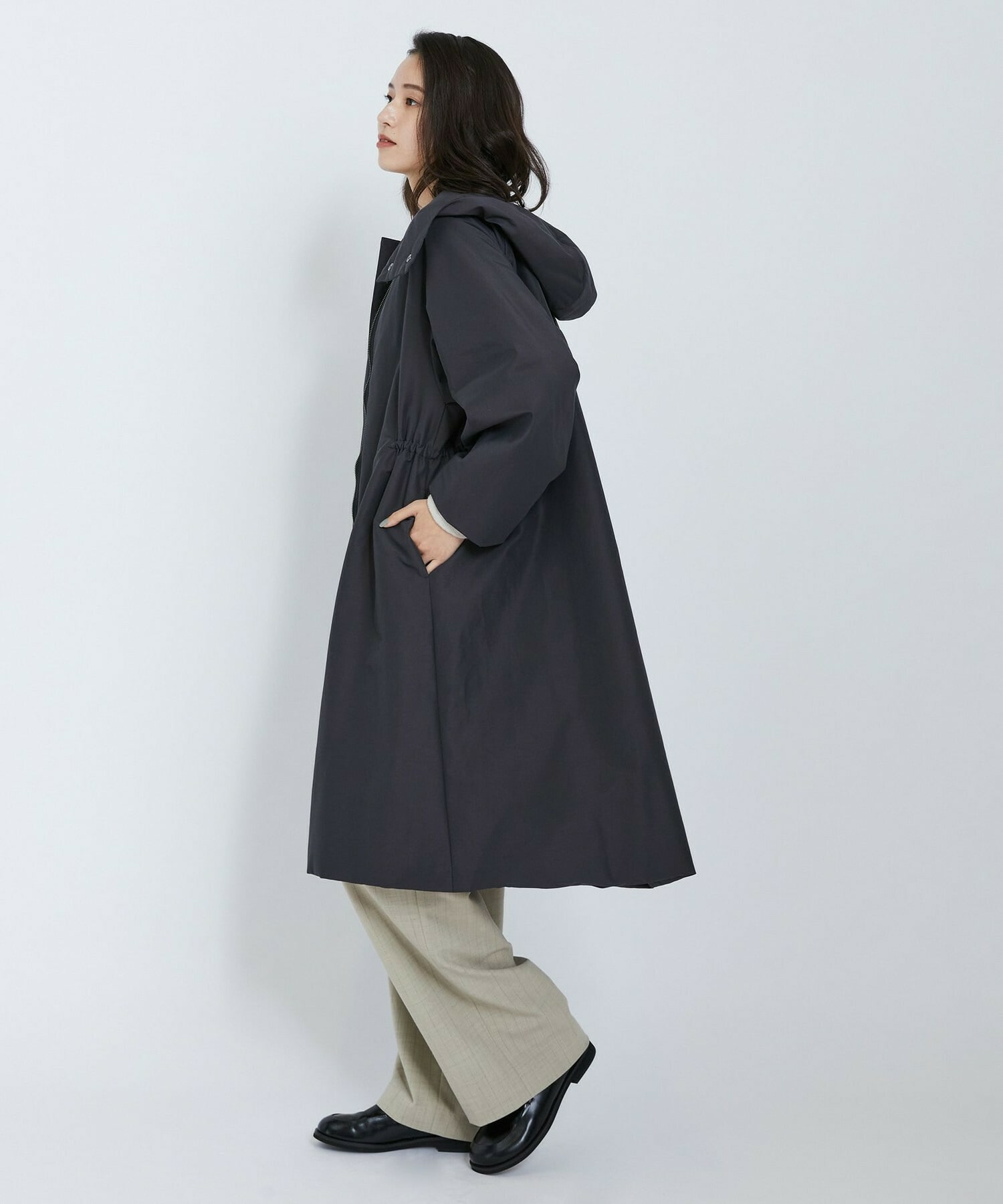 【L'EQUIPE】リサイクルナイロンコットンコート 詳細画像 チャコール 13