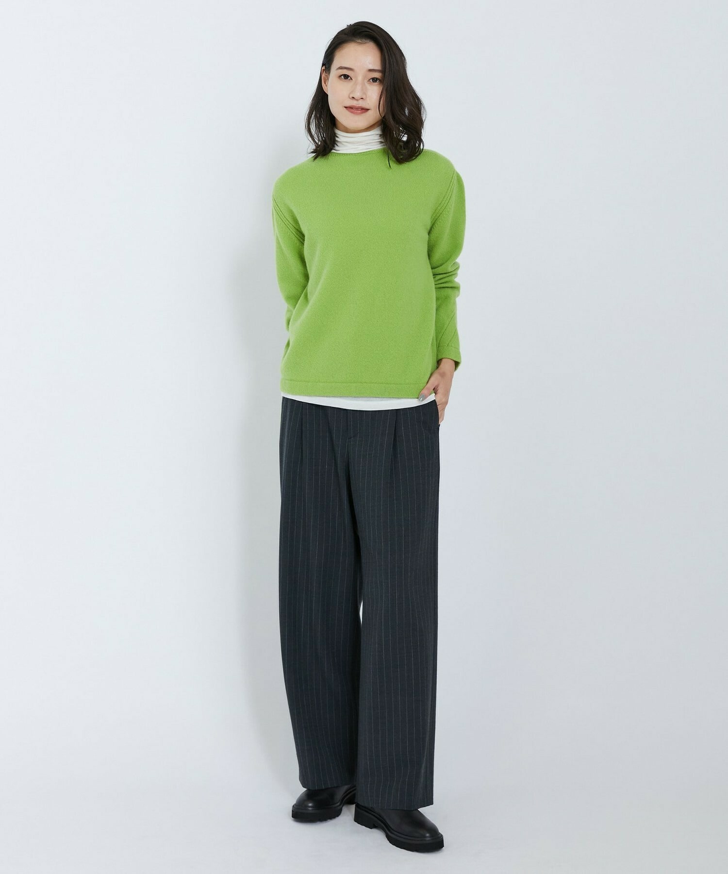 【L'EQUIPE】2wayピンストライプパンツ 詳細画像 チャコールグレー 12