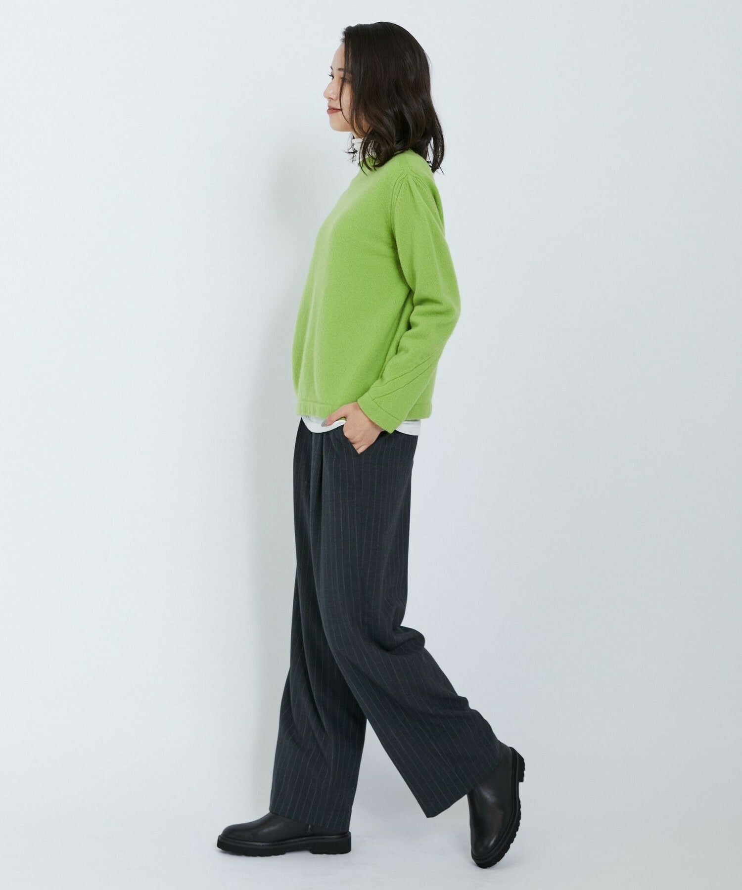 【L'EQUIPE】2wayピンストライプパンツ 詳細画像 チャコールグレー 13