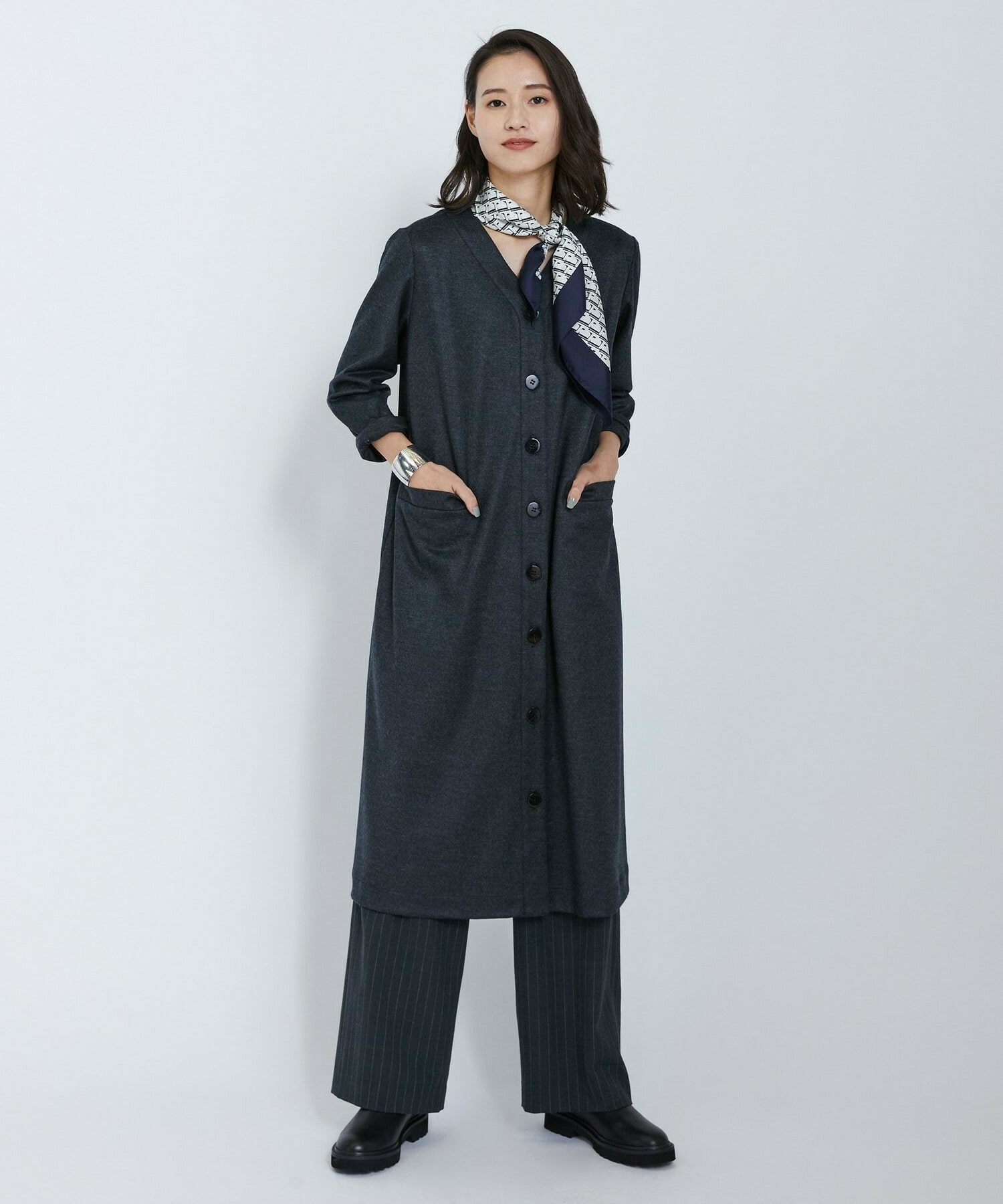 【L'EQUIPE】2wayピンストライプパンツ 詳細画像 チャコールグレー 18