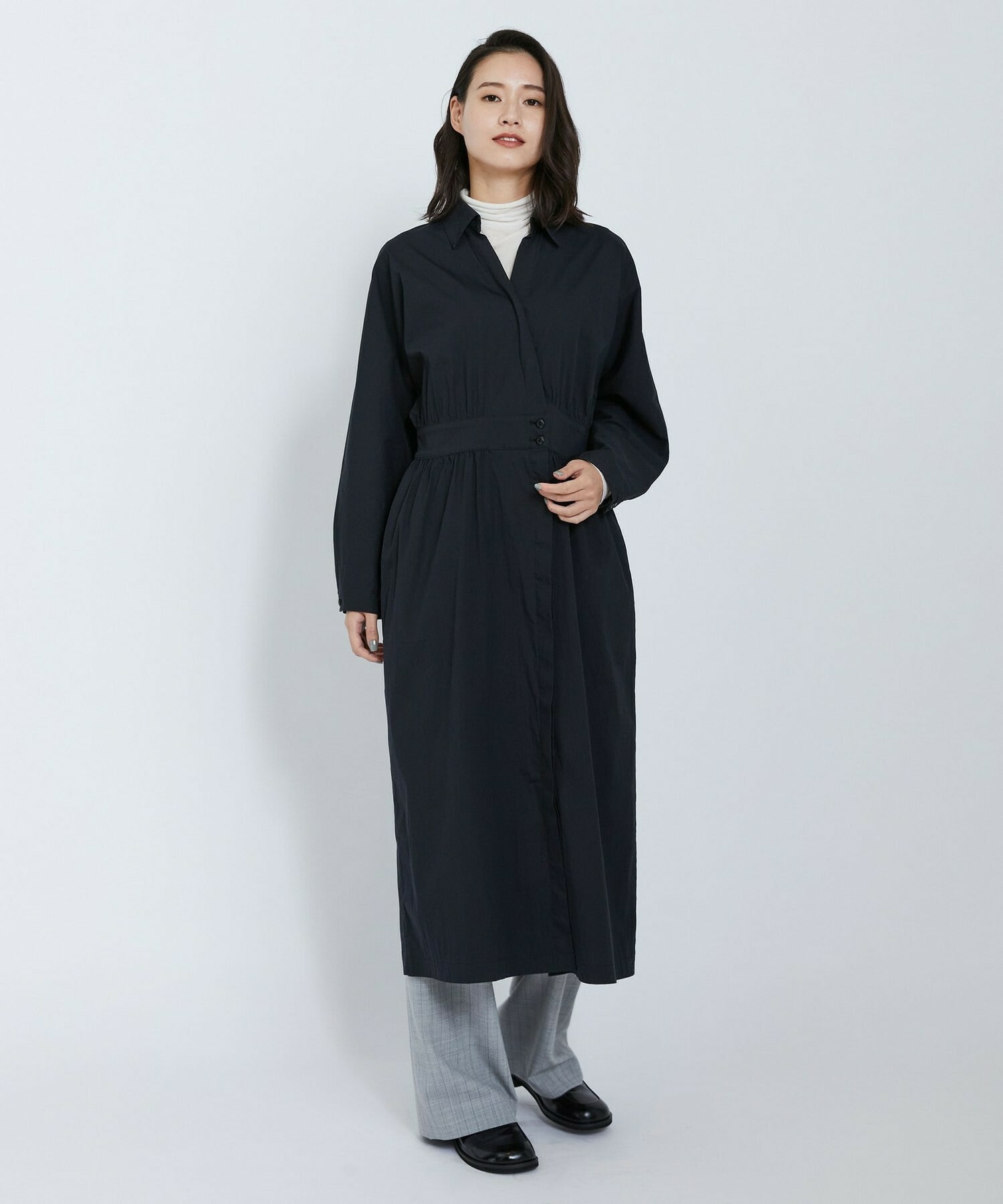 【L'EQUIPE】2wayピンストライプパンツ 詳細画像 チャコールグレー 28