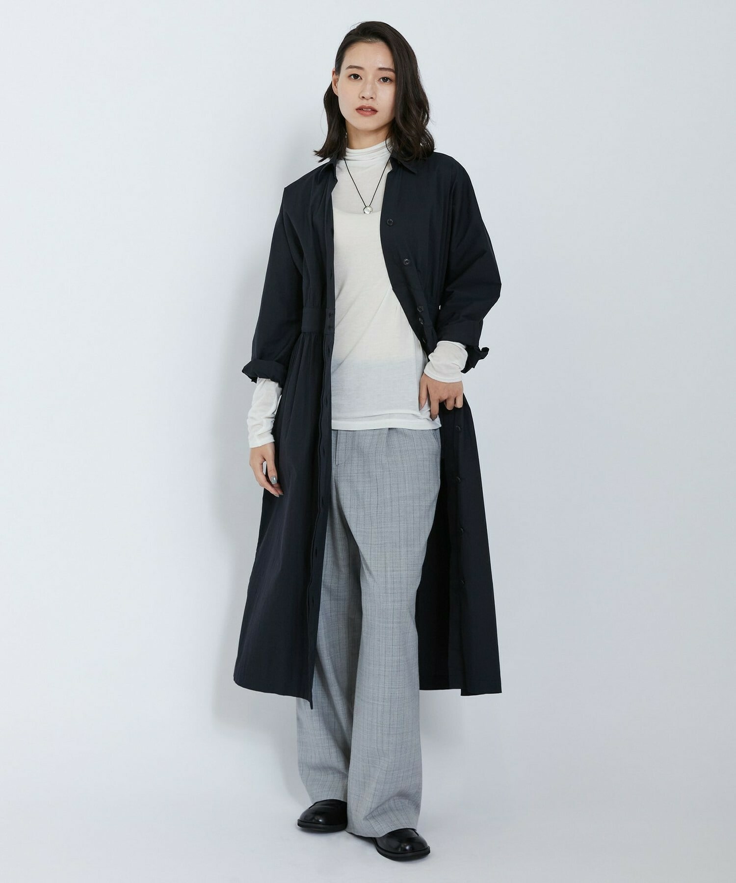 【L'EQUIPE】2wayピンストライプパンツ 詳細画像 チャコールグレー 29