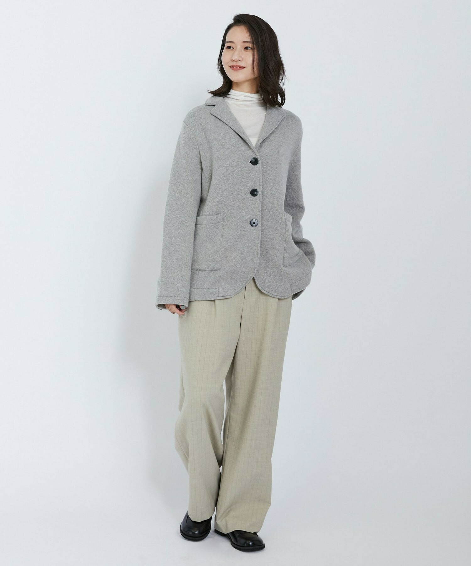 【L'EQUIPE】2wayピンストライプパンツ 詳細画像 チャコールグレー 5