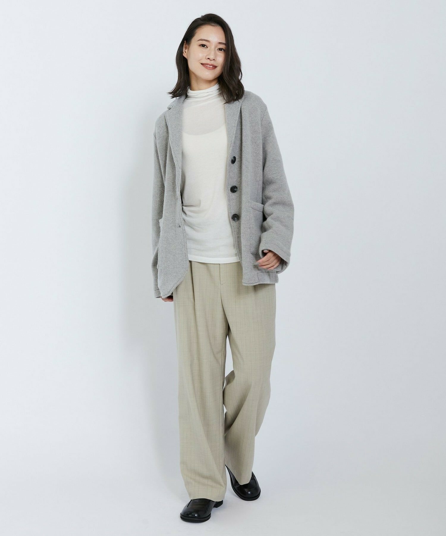 【L'EQUIPE】2wayピンストライプパンツ 詳細画像 チャコールグレー 6