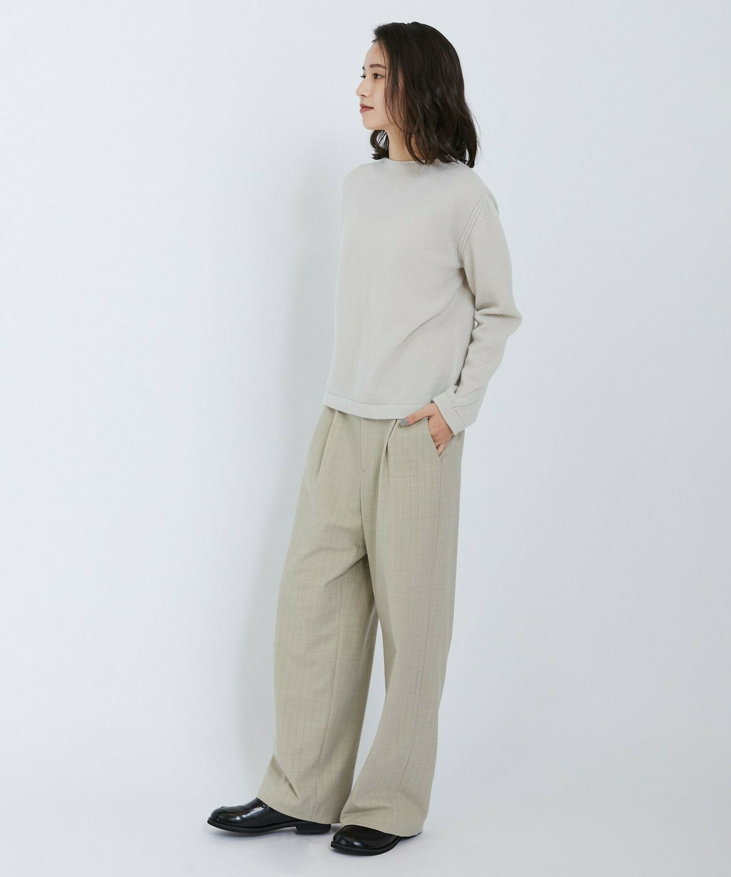 【L'EQUIPE】2wayピンストライプパンツ 詳細画像 チャコールグレー 8