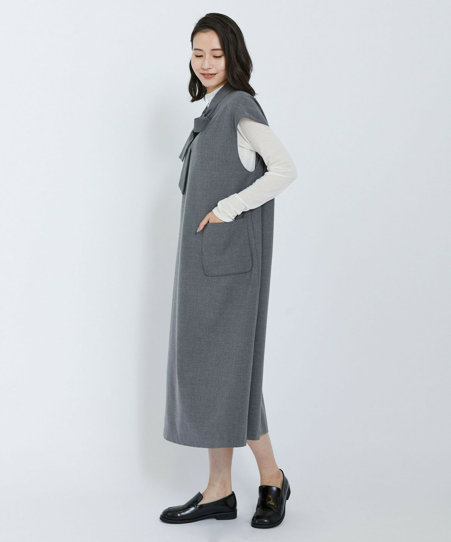 【L'EQUIPE】カシミヤシルクシアージャージカットソー 詳細画像 ブラック 10