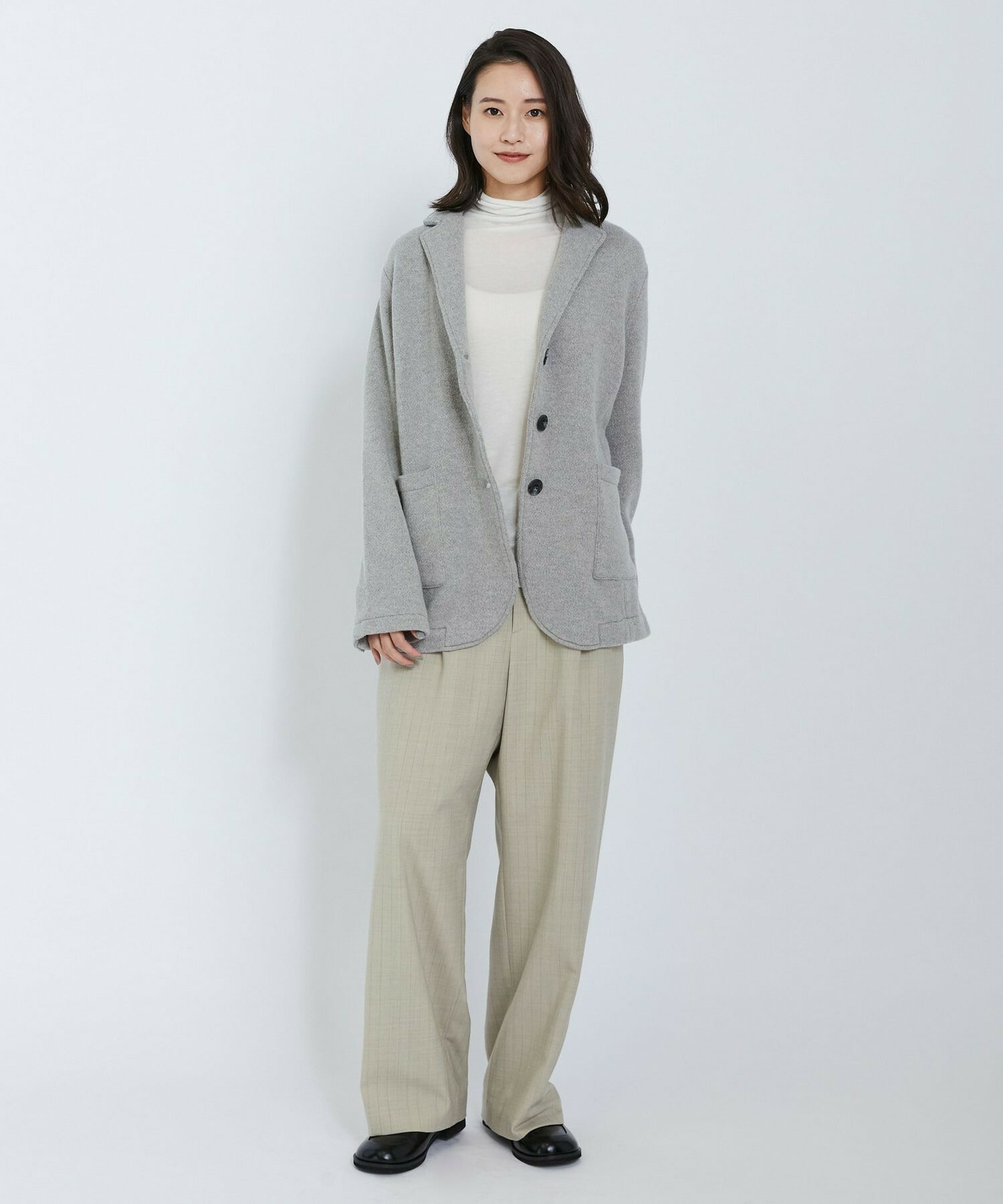 【L'EQUIPE】カシミヤシルクシアージャージカットソー 詳細画像 ブラック 12