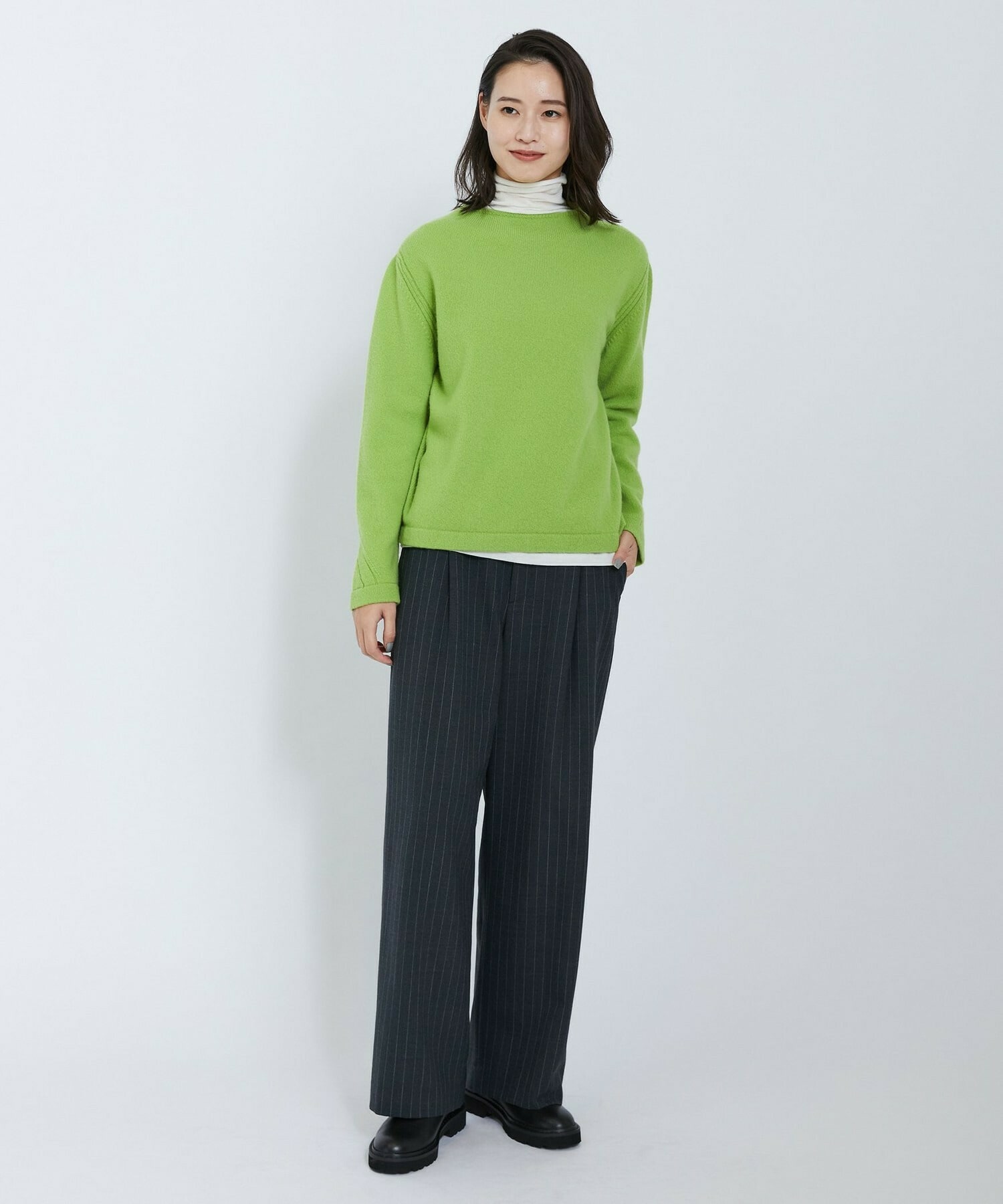 【L'EQUIPE】カシミヤシルクシアージャージカットソー 詳細画像 ブラック 13