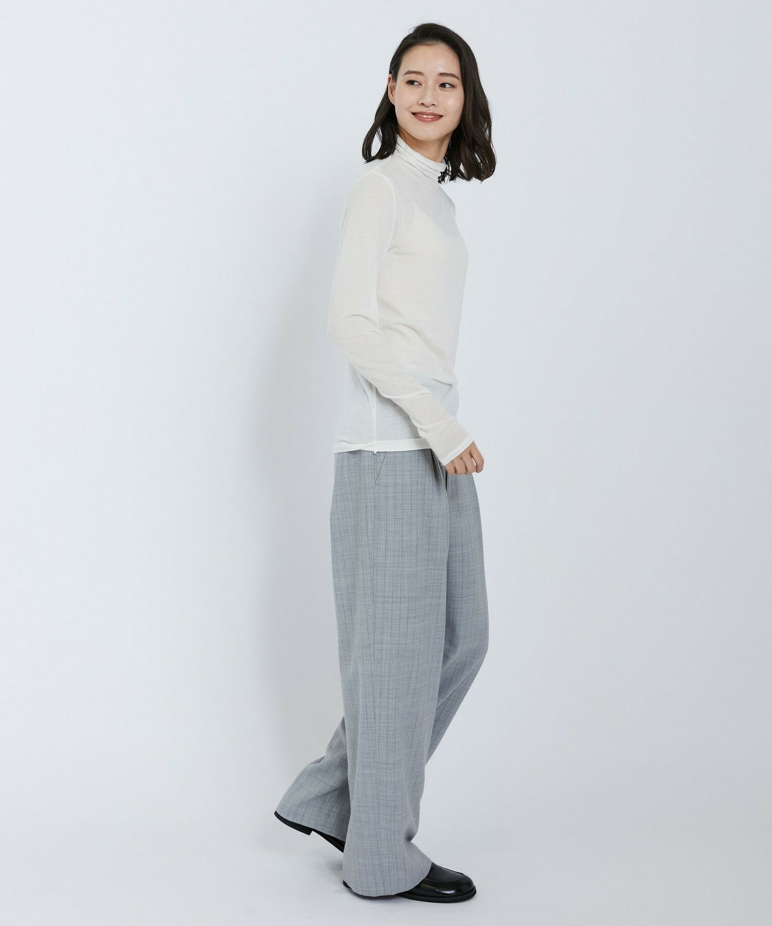 【L'EQUIPE】カシミヤシルクシアージャージカットソー 詳細画像 ブラック 3