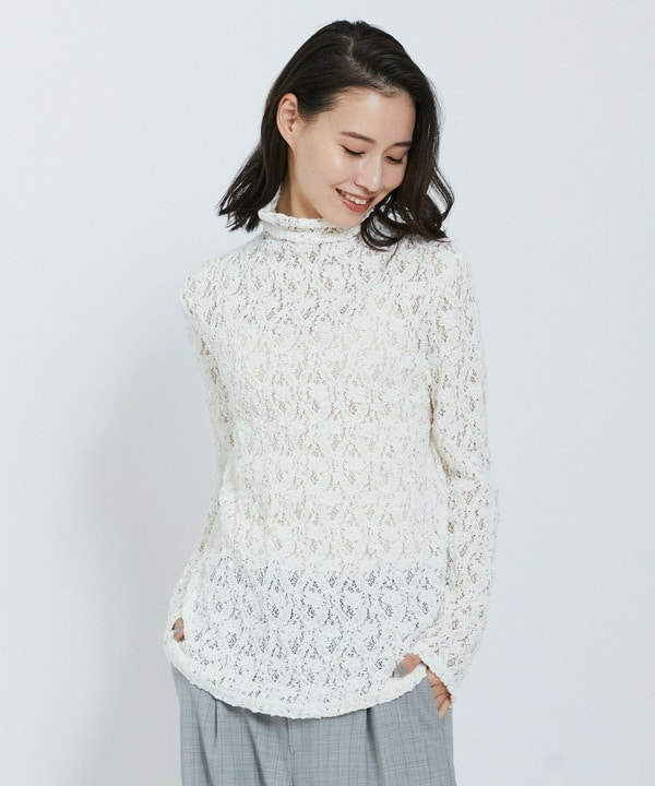 【L'EQUIPE】フラワーレースカットソー