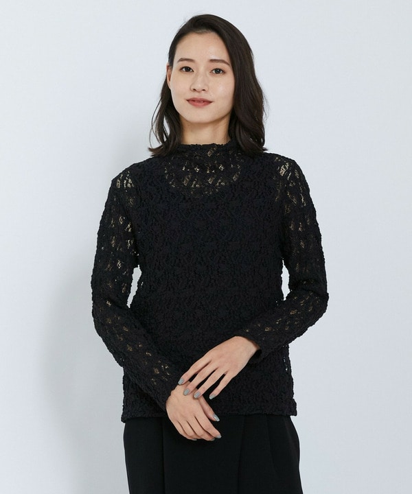 フラワーレースカットソー 詳細画像 ブラック 1