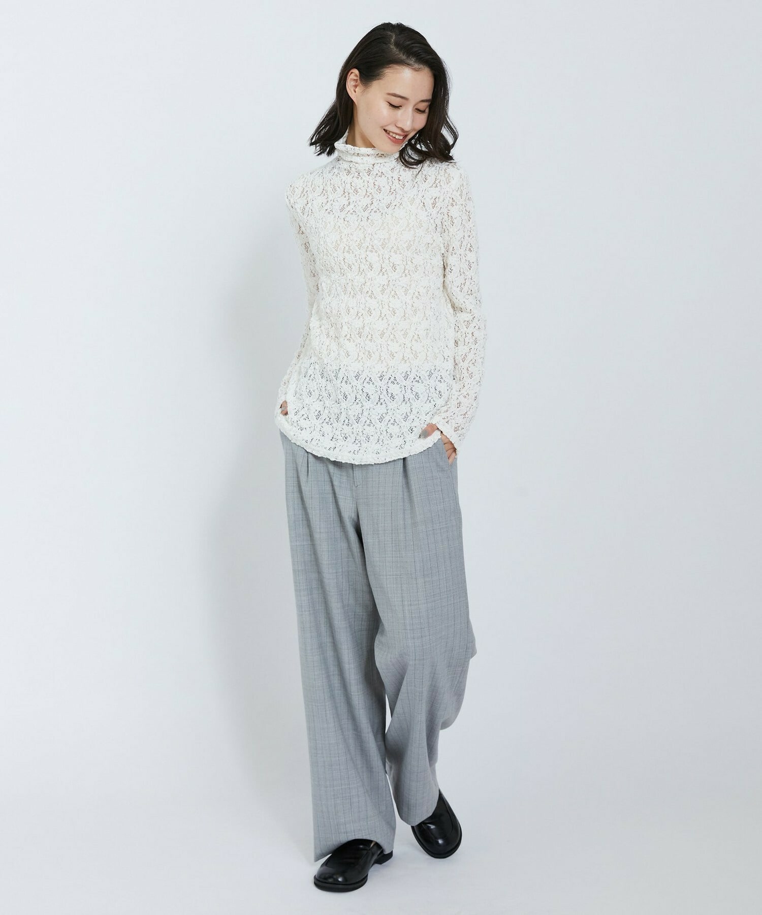 【L'EQUIPE】フラワーレースカットソー 詳細画像 ブラック 22