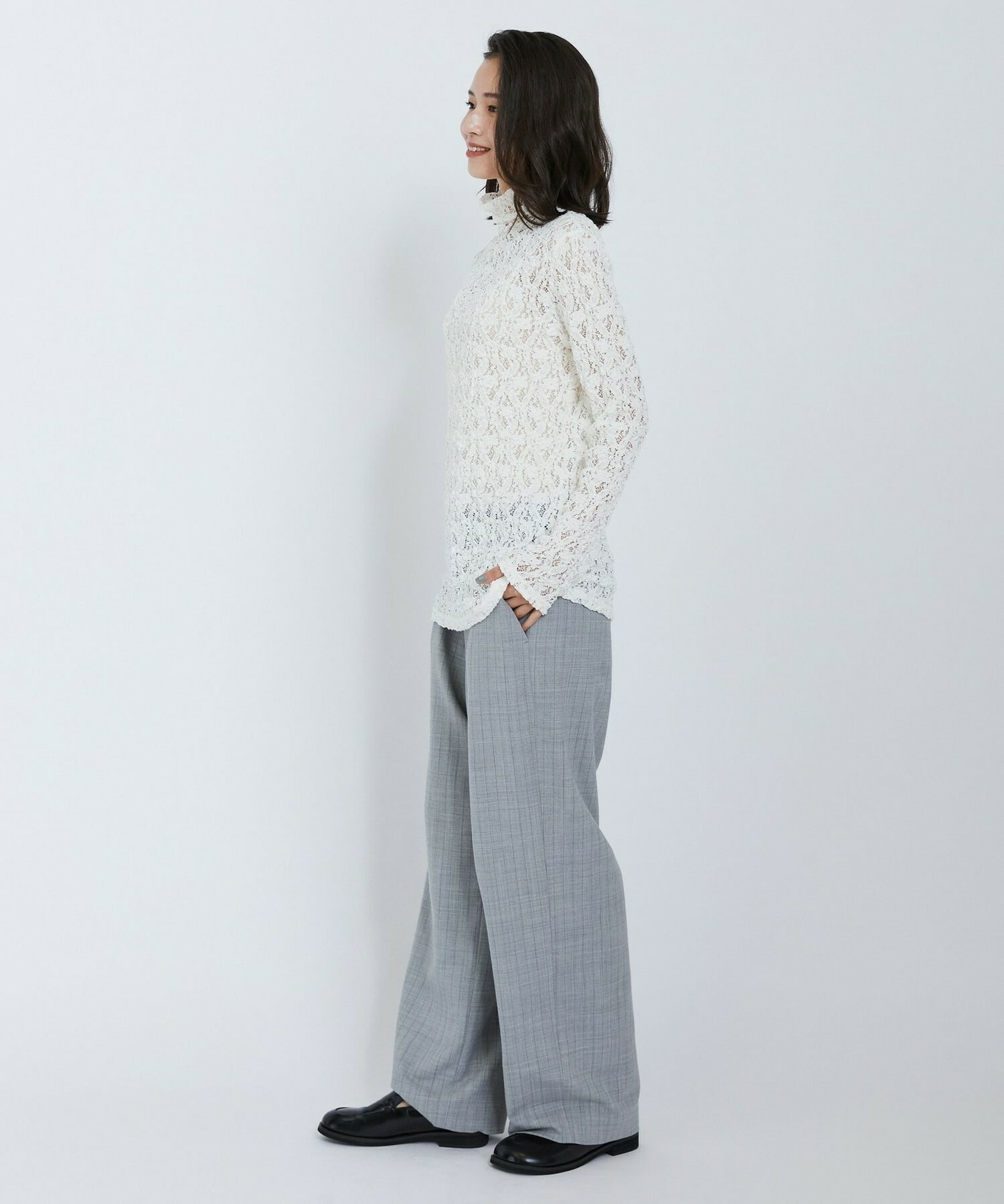 【L'EQUIPE】フラワーレースカットソー 詳細画像 ブラック 25