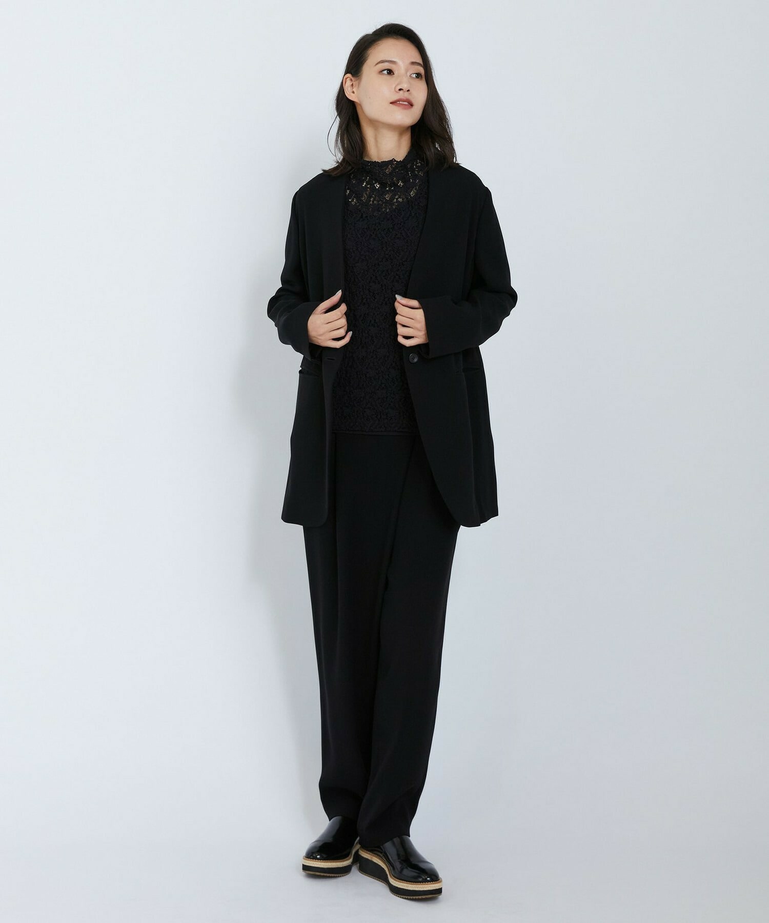 【L'EQUIPE】フラワーレースカットソー 詳細画像 ブラック 4