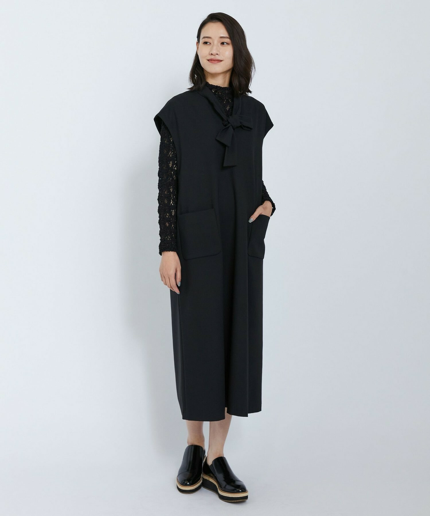 【L'EQUIPE】フラワーレースカットソー 詳細画像 ブラック 9