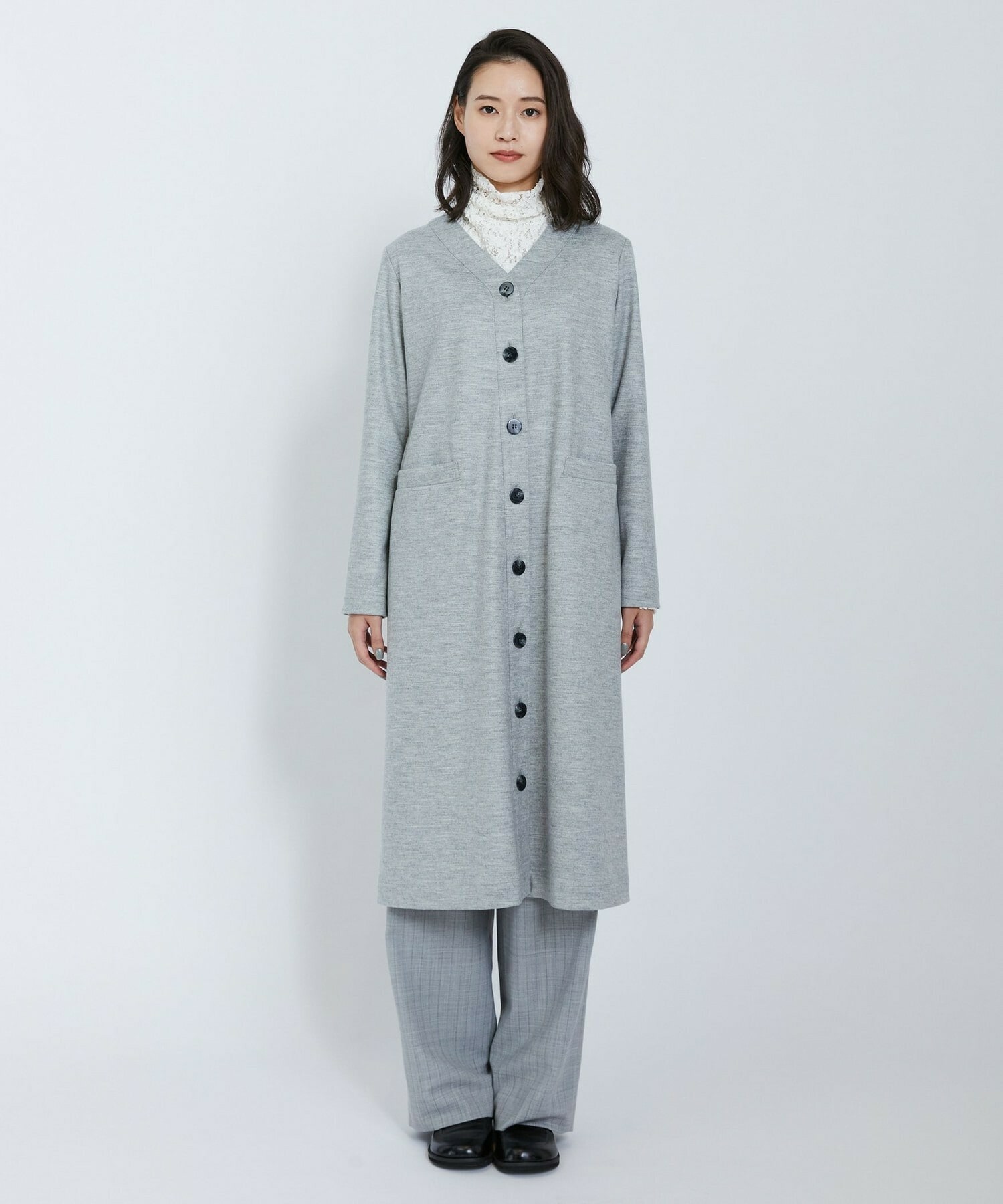 【L'EQUIPE】圧縮スムースワンピース 詳細画像 チャコールグレー 15