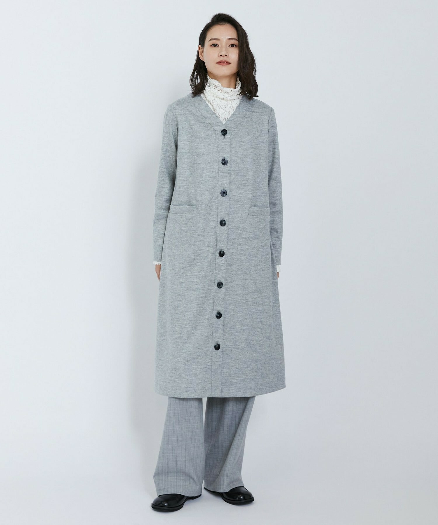 【L'EQUIPE】圧縮スムースワンピース 詳細画像 チャコールグレー 9