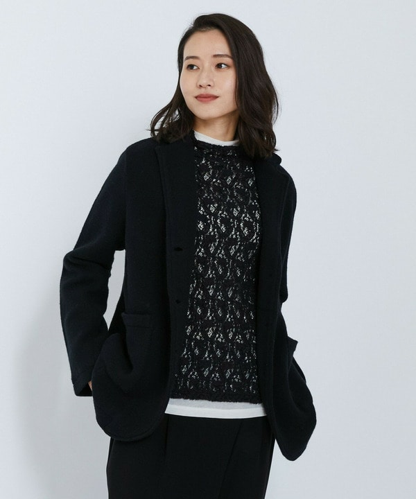 ウールジャガードニットジャケット 詳細画像 ブラック 1