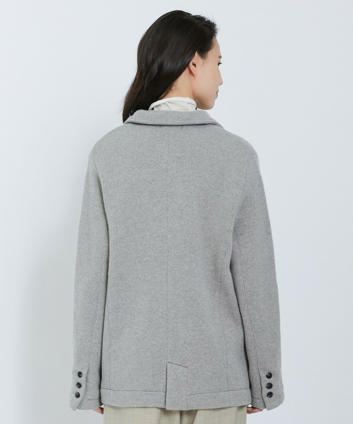 【L'EQUIPE】ウールジャガードニットジャケット 詳細画像 ブラック 13