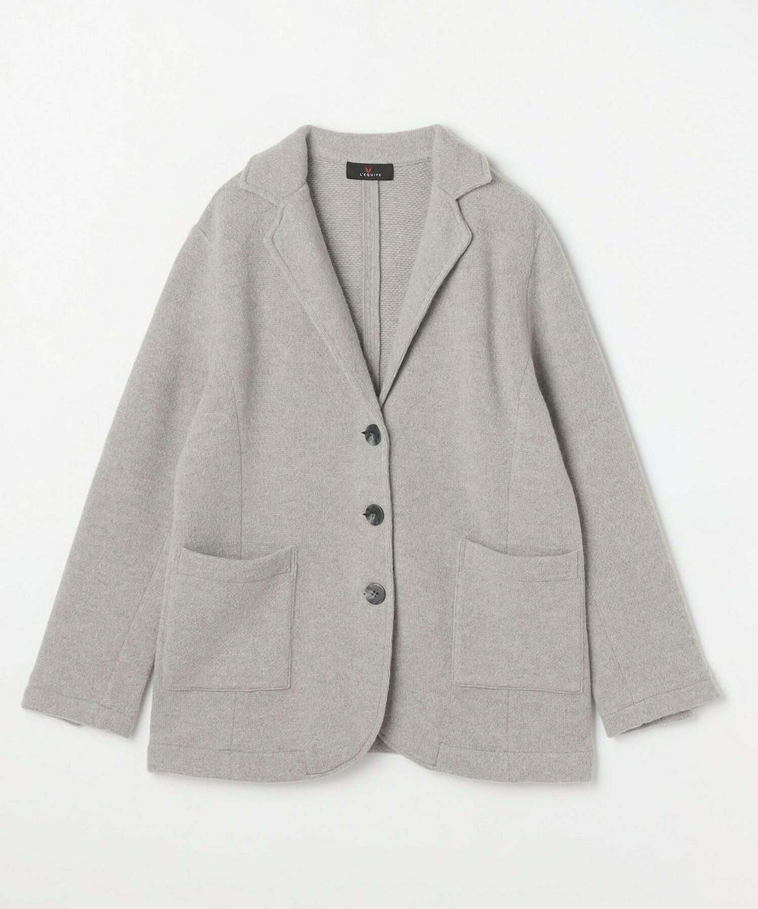 【L'EQUIPE】ウールジャガードニットジャケット 詳細画像 ブラック 14