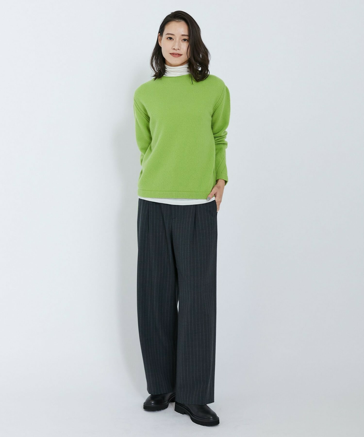 【L'EQUIPE】クーマラムニットプルオーバー 詳細画像 ライム 8