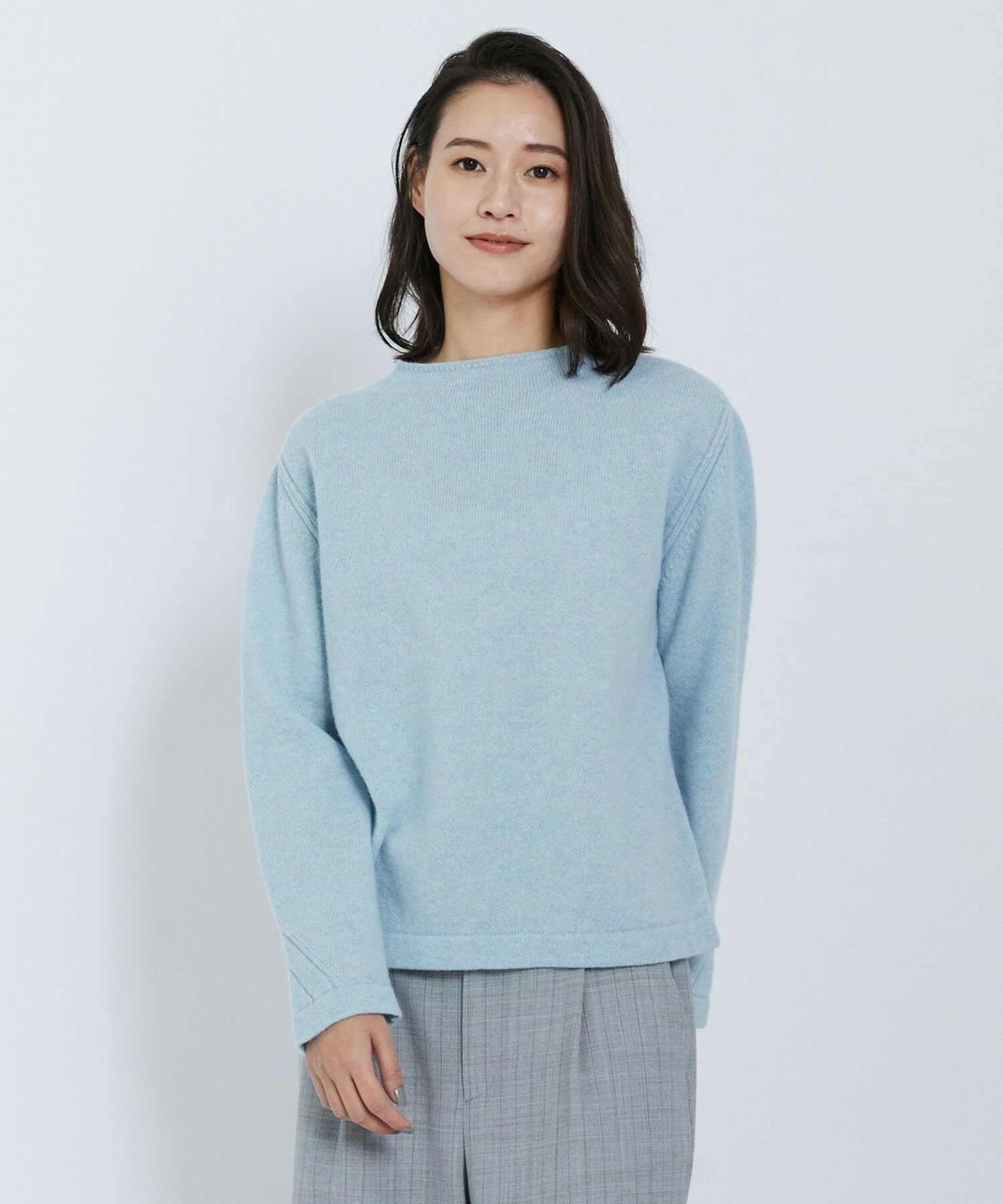 【L'EQUIPE】クーマラムニットプルオーバー 詳細画像 サックスブルー 1