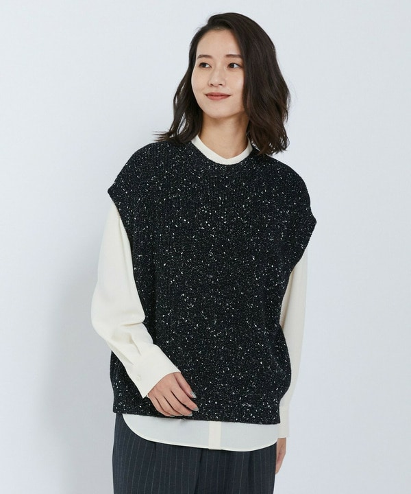 ラメノットニットジレ 詳細画像 ブラック 1